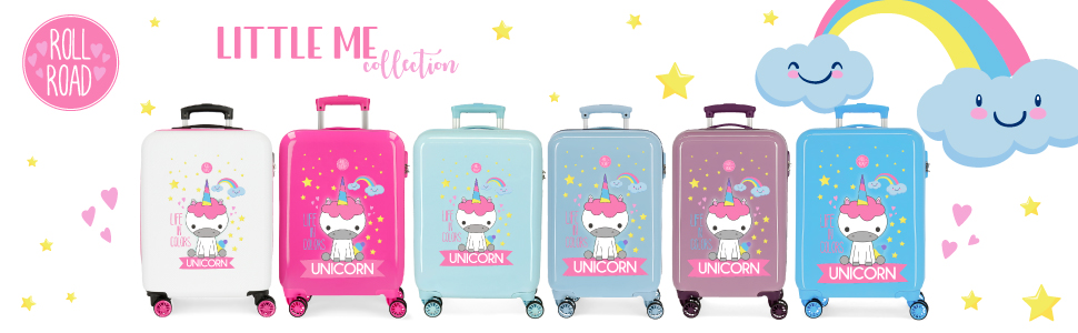 Дитяча валіза ROLL ROAD I Am Unicorn, синя, 45 x 31 x 20 см, жорсткий ABS пластик, 24,6 л, 1,8 кг, 2 колеса, ручна поклажа, синій, дитяча валіза