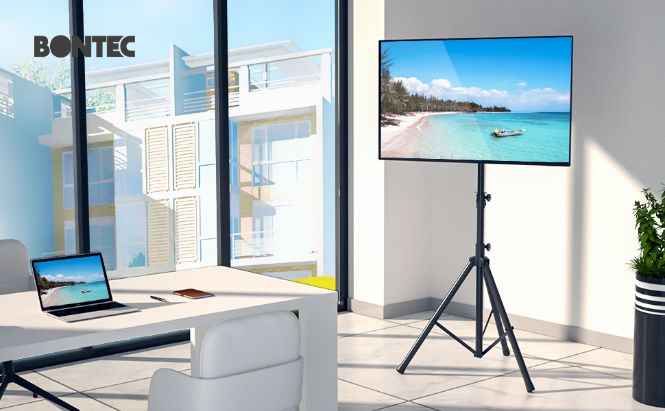 Підставка для телевізора BONTEC: поворотна, нахилена, регульована по висоті, для LCD, LED, OLED, Plasma, Curved телевізорів 32-60 дюймів, до 45 кг, VESA 400x400 мм