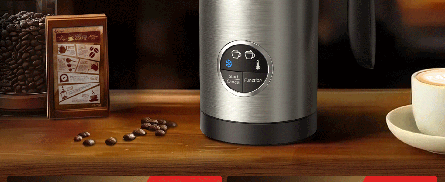 Електричний спінювач молока PARIS RHÔNE 4-в-1, 300 мл, індукція, антипригарне покриття, бездротовий, срібний