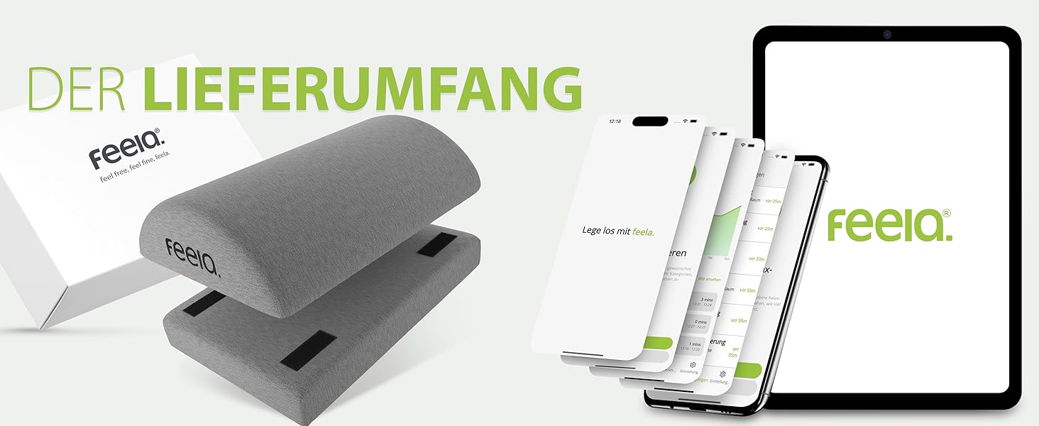 Підставка для ніг під стіл Feela® – ергономічна підставка для ніг, footrest, foot rest для комфорту (темно-сіра) без термосумки