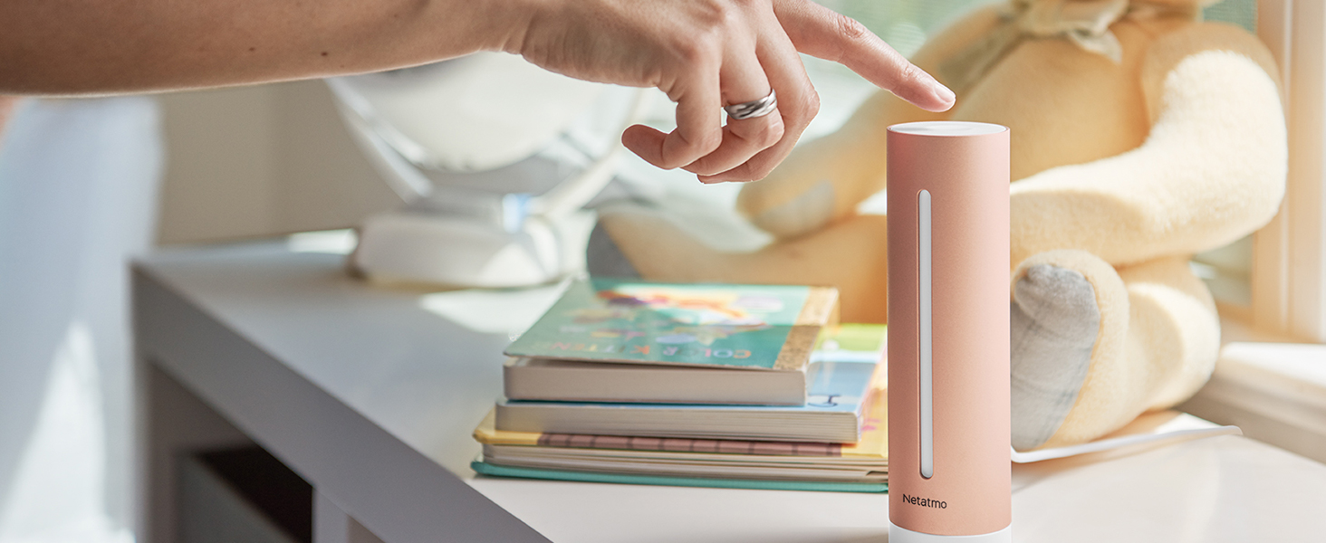 Датчик якості повітря Netatmo для дому: CO2, температура, вологість, шум - розумний контроль, здорове середовище, автоматичні сповіщення (NHC-EC)
