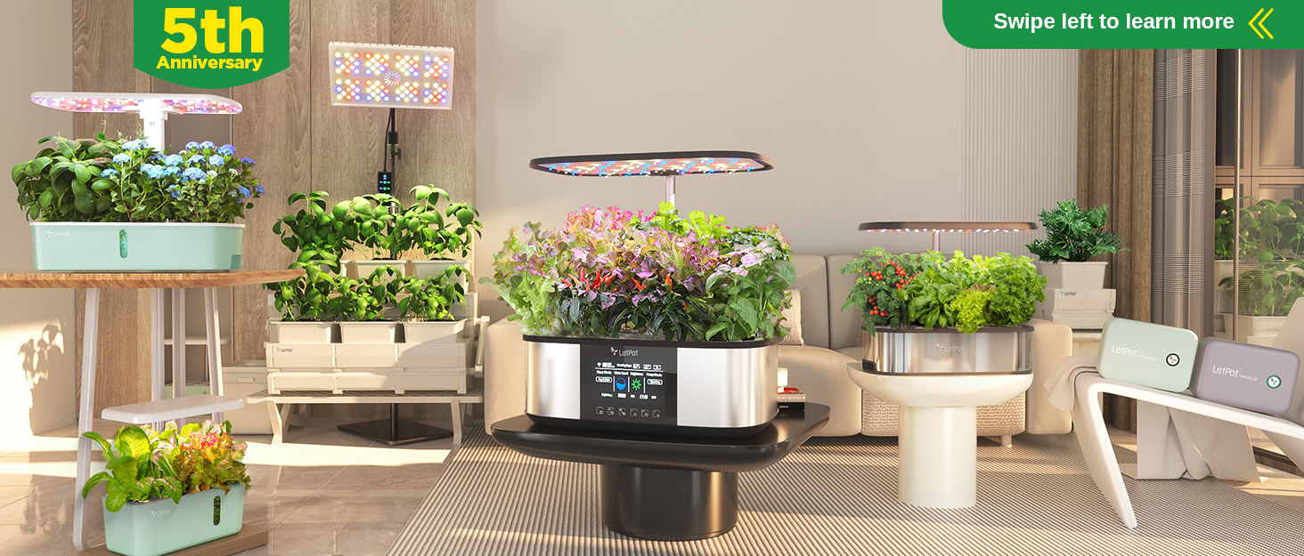 LetPot LPH-Air: Розумний гідропонний сад для вирощування трав, 10 капсул, LED 24W, 4L, WiFi, таймер