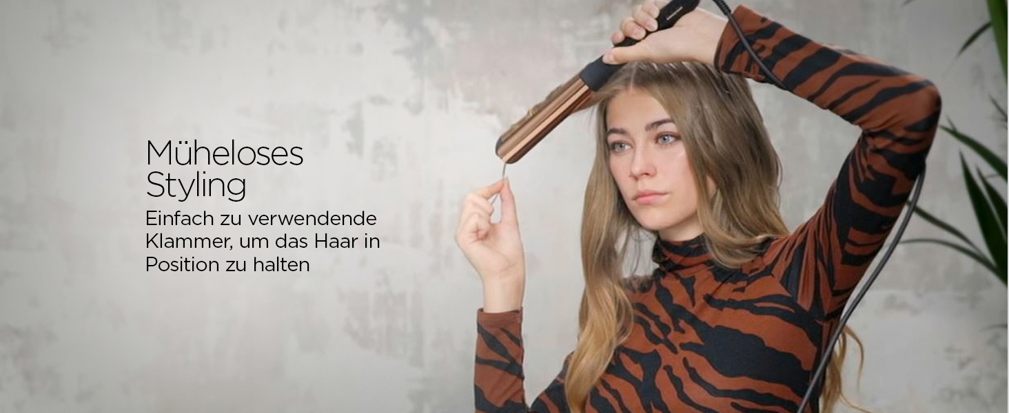 Фен BaByliss Salon Air Brilliance з цифровим двигуном, D665E (Lockenstab32mm плойка з кліпсою)