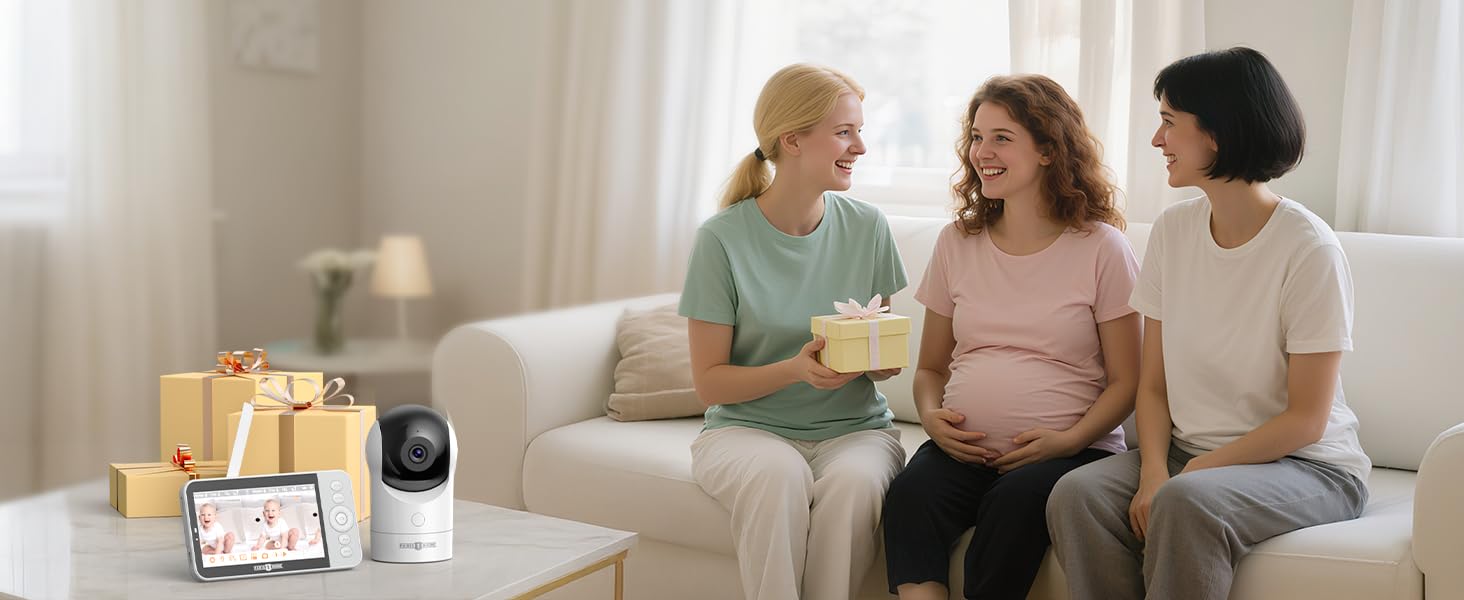 Відеоняня PARIS RHÔNE з 2 камерами, WiFi, 2K UHD, нічник, датчик руху/плачу, контроль температури та вологості, колискові