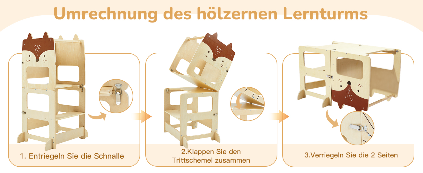 Стілець-лесенка для дітей Labebe Montessori, 3 в 1, з дошками для повідомлень, 92 x 38.5 x 42 см