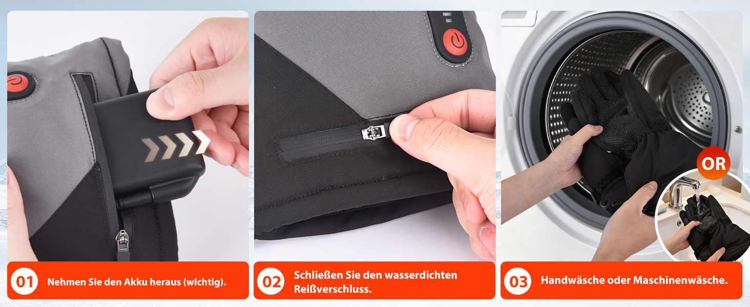 Гріючі рукавички з акумулятором 7.4V 6400mAh USB, 3 режими нагріву, водонепроникні рукавички з підігрівом для зимових видів спорту, катання на лижах, мотоциклі, велосипеді та піших прогулянок