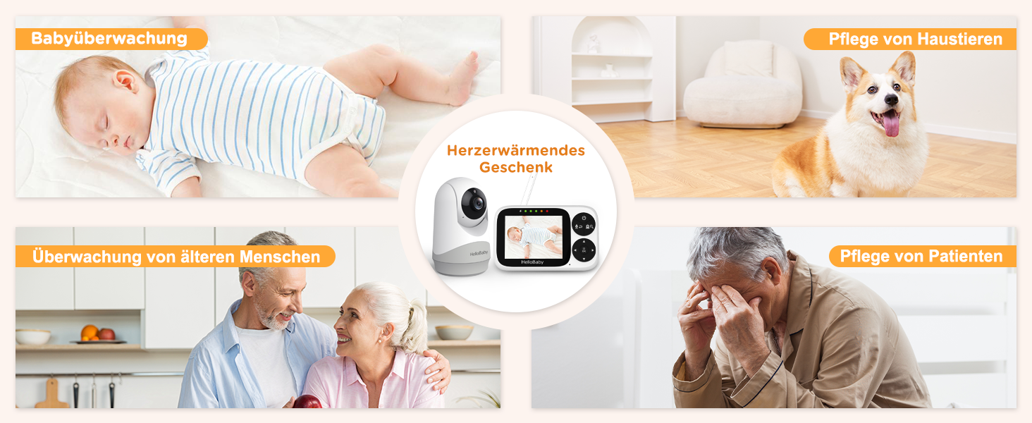 Радіоняня HelloBaby з камерою та екраном 3.2