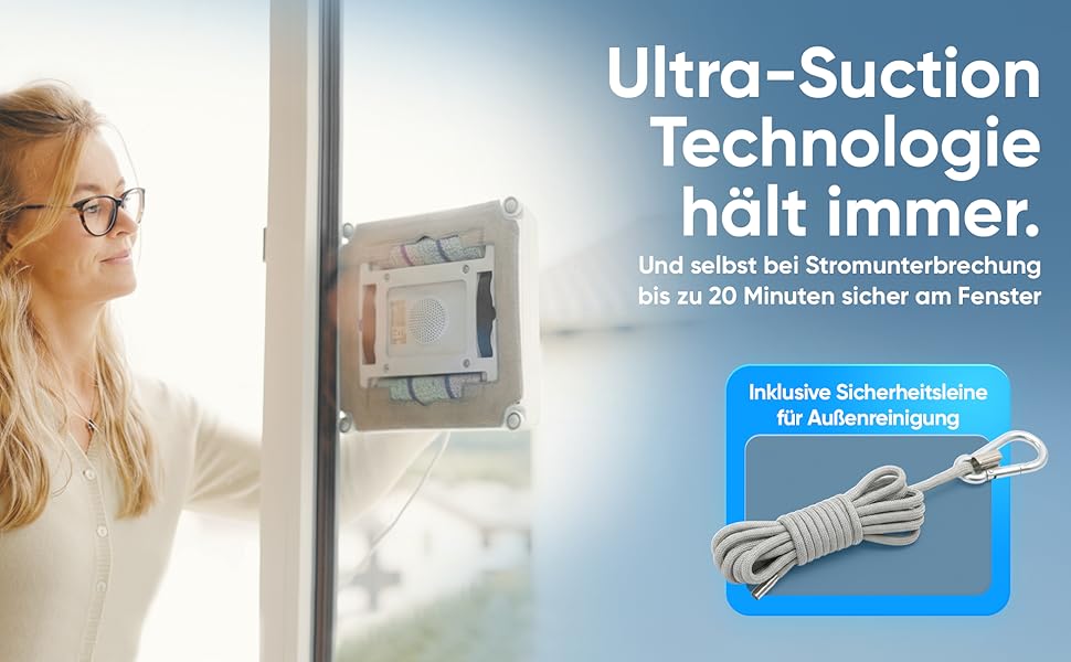 Робот для миття вікон Winbot Roboclean з пульверизатором, анти-падіння та керуванням через додаток