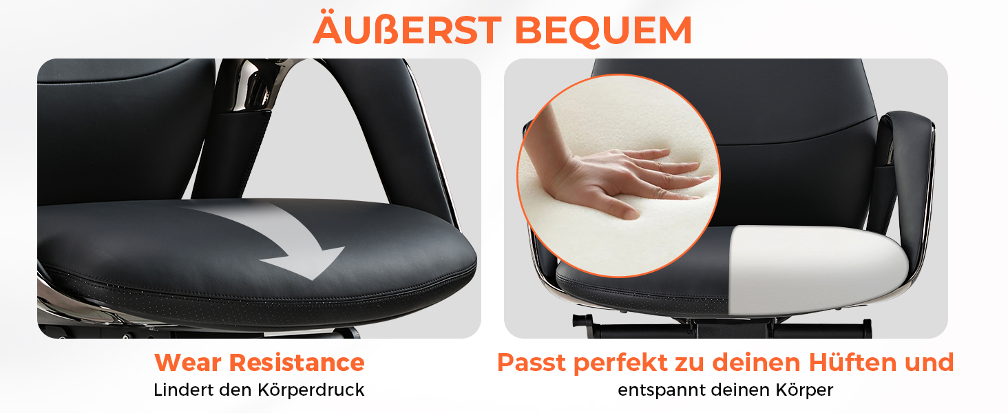 Крісло офісне EUREKA ERGONOMIC з шкіри, чорне: регульоване, ергономічне, для офісу та дому