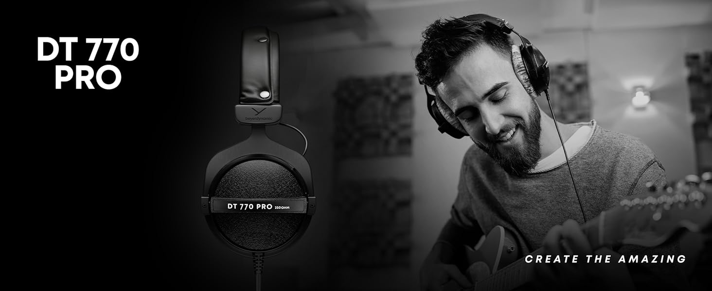 Навушники-вкладиші beyerdynamic DT 770 PRO, закриті, дротові, студійні, 32 Ом, Чорний