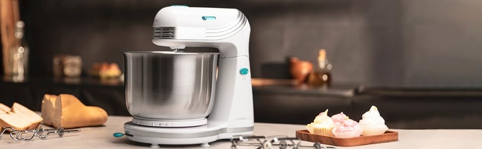 Кухонний комбайн Cecotec Cecomixer 250W з нержавіючої сталі, 3л, 5 функцій, 6 швидкостей, білий
