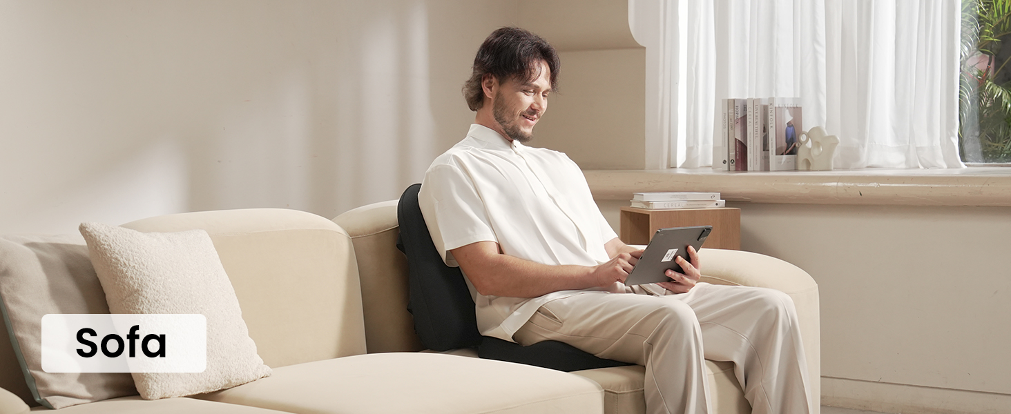 Підпорка для спини ProtoArc з піною Memory Foam, для офісного крісла, авто та столу, чорна