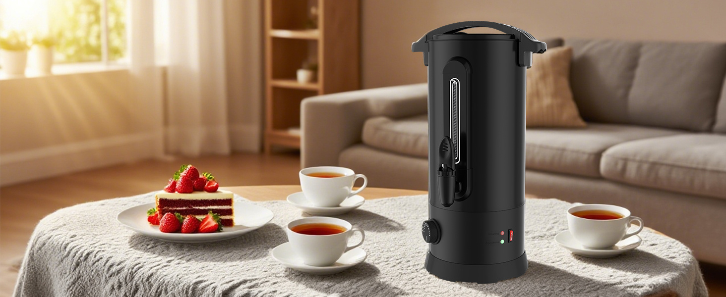 Глювайновий нагрівач 8л з 10 чашками | 1500W диспенсер гарячих напоїв з нержавіючої сталі з термостатом 30–110°C, функція підігріву та виливний кран | Глювайновий автомат для вечірок, мідно-кольоровий 8л