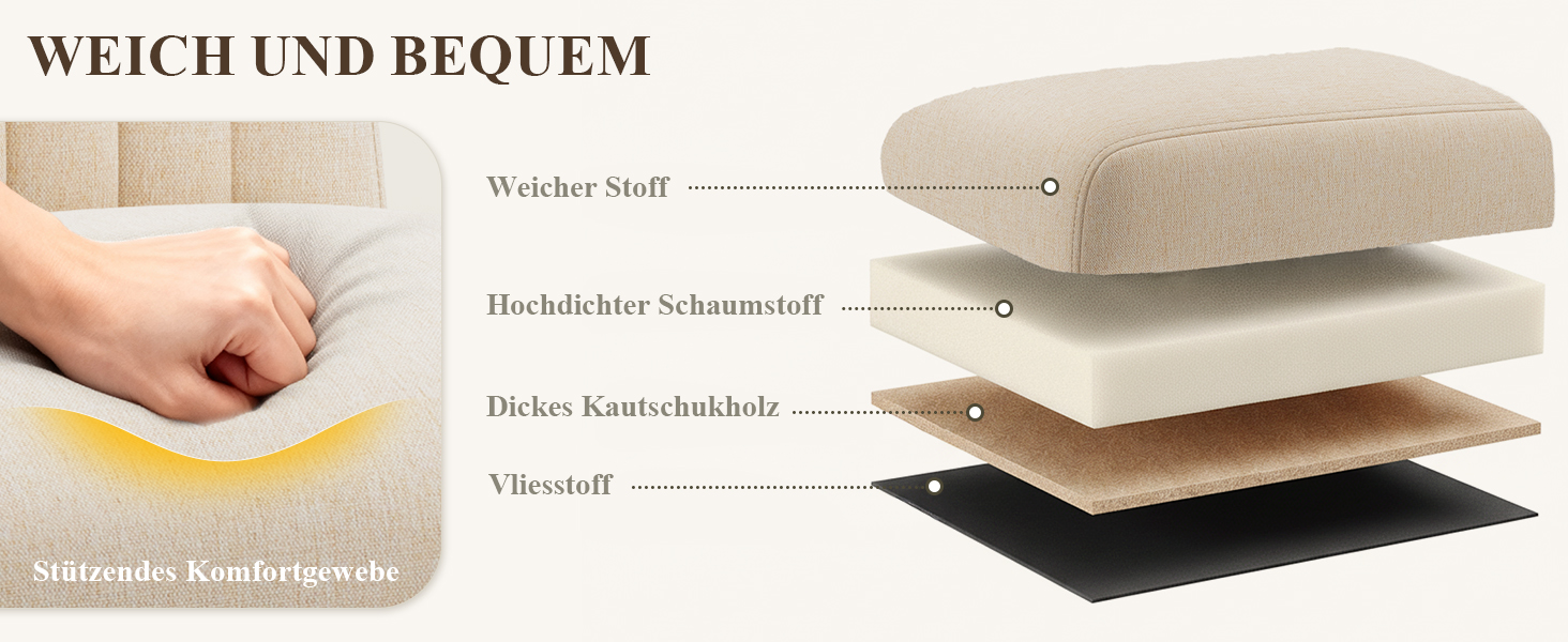 COLAMY Комплект обідніх стільців для їдальні, 6 шт., з м'якою оббивкою, спинкою, для кухні, ресторану (бежевий)