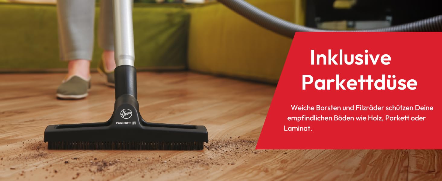 Пылесос Hoover HE2 Kompakter: Мощний пилосос з мішком для твердих підлог та килимів, фільтр EPA, 3,5 л контейнер для пилу, аксесуари, 850 Вт, радіус дії 10 м [HE2Z10A]