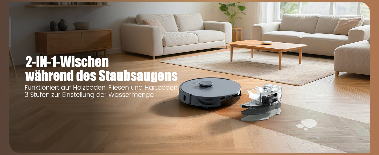 Робот-пилосос AIRROBO T25+ з вологою, LiDAR, 5500Pa, 240хв, керування через додаток, для тварин, чорний