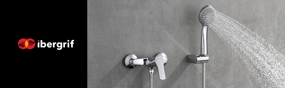 Набір змішувача для ванни Ibergrif Star з душовим набором, хром (душова арматура)