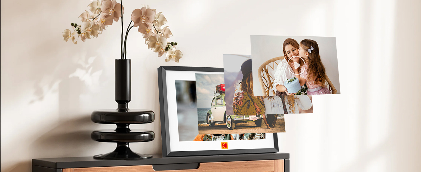 Цифровий фоторамка Kodak 10 дюймів з Wi-Fi, 32GB, IPS HD сенсорний екран, автоповорот, чорний