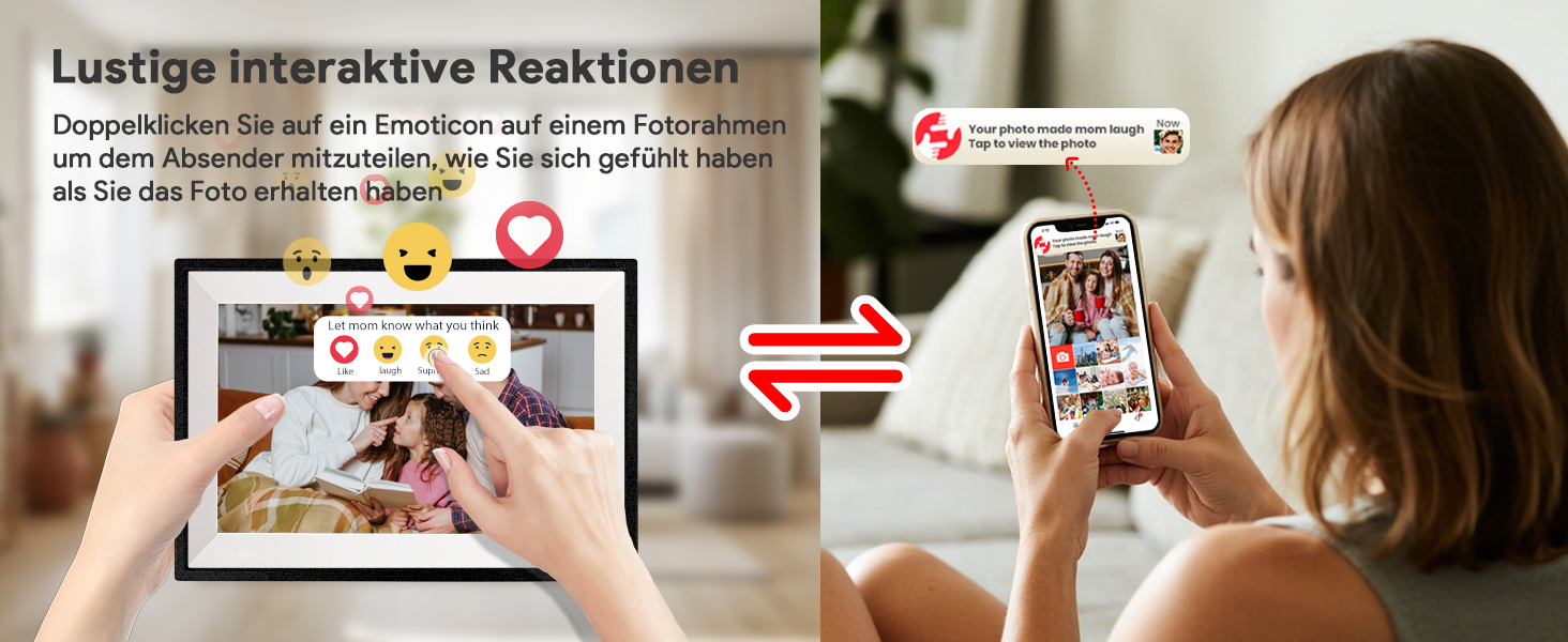 Frameo Цифровий фоторамка 10.1 дюйма, WALN, 32 ГБ, автоповорот, відправка фото/відео через додаток