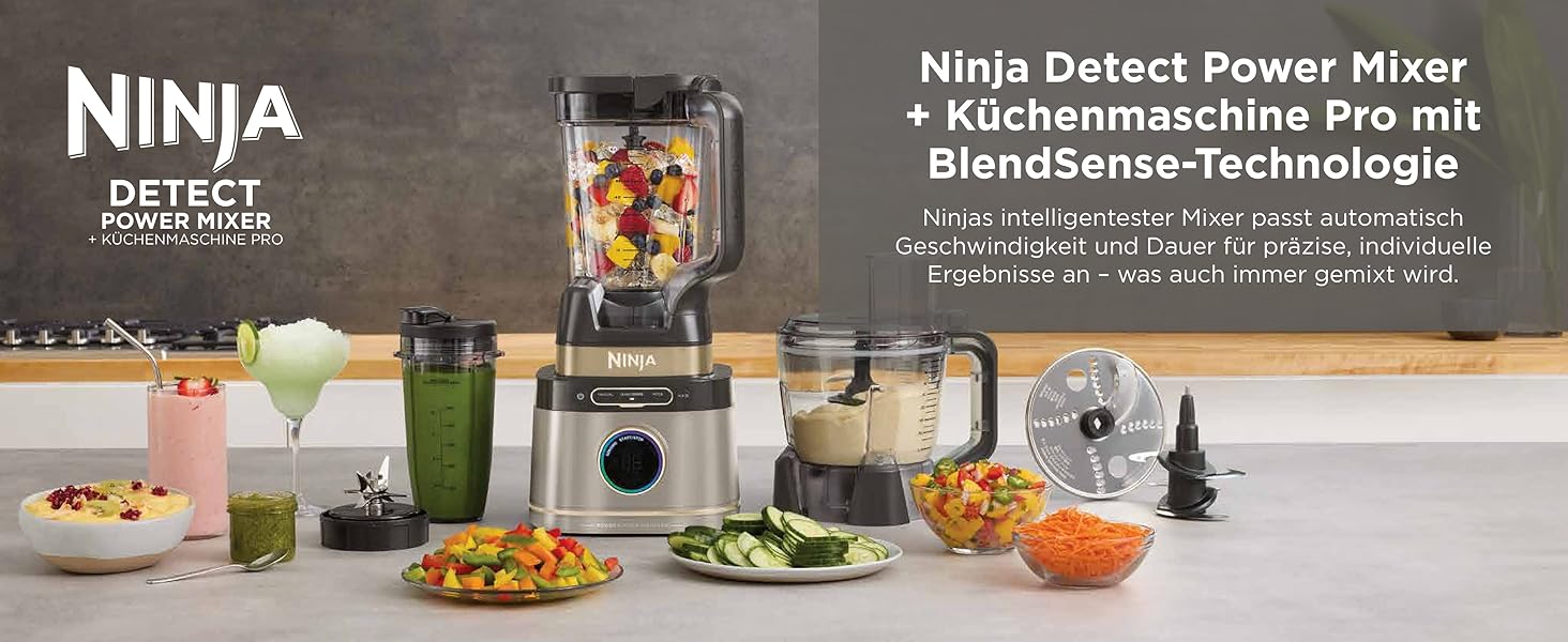 Блендер-чопер Ninja 3-в-1 Detect Power Pro (1200W), чорний, Stone Gold, TB401EUSTGD