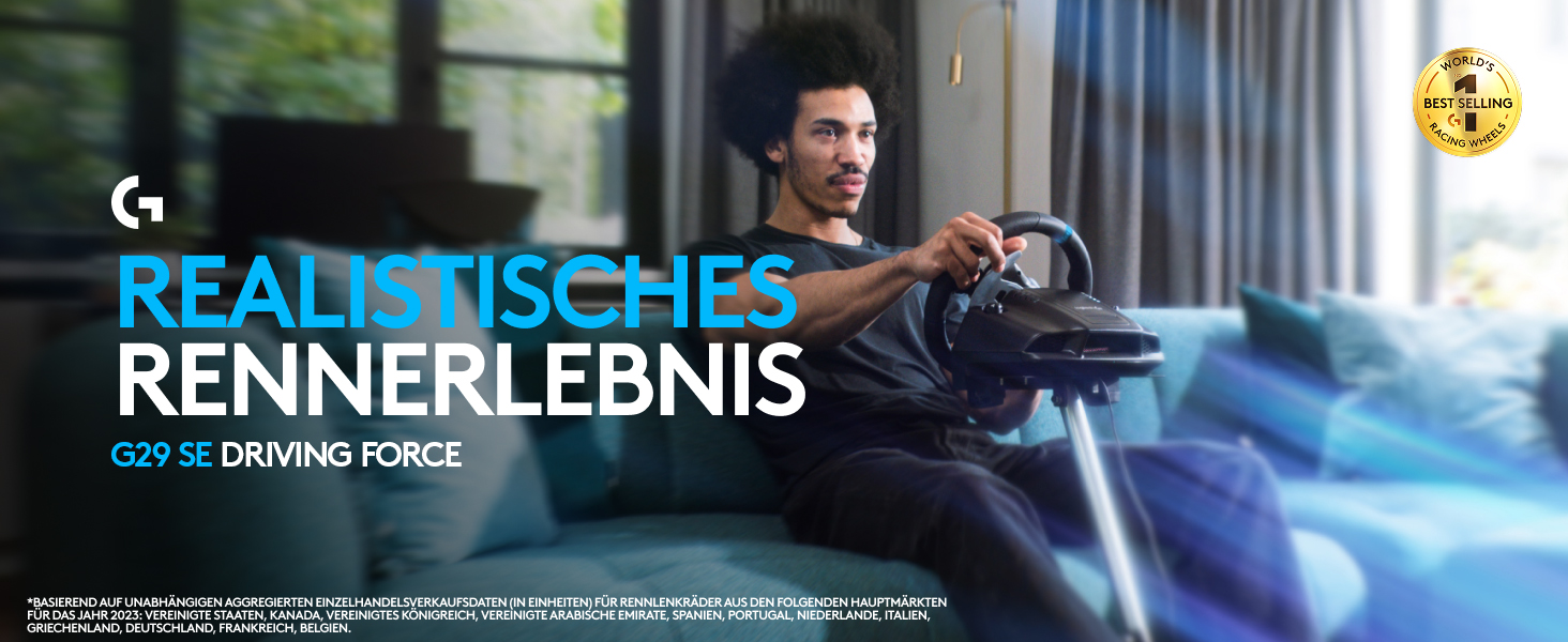 Logitech G29 Driving Force Racing Wheel – Ігровий кермо з Force Feedback для PS5, PS4, PC, Mac. Чорний