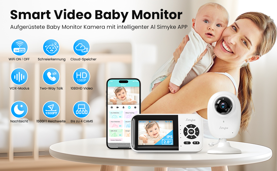 Інтелектуальний відеоніяня для дітей з дисплеєм 2.8