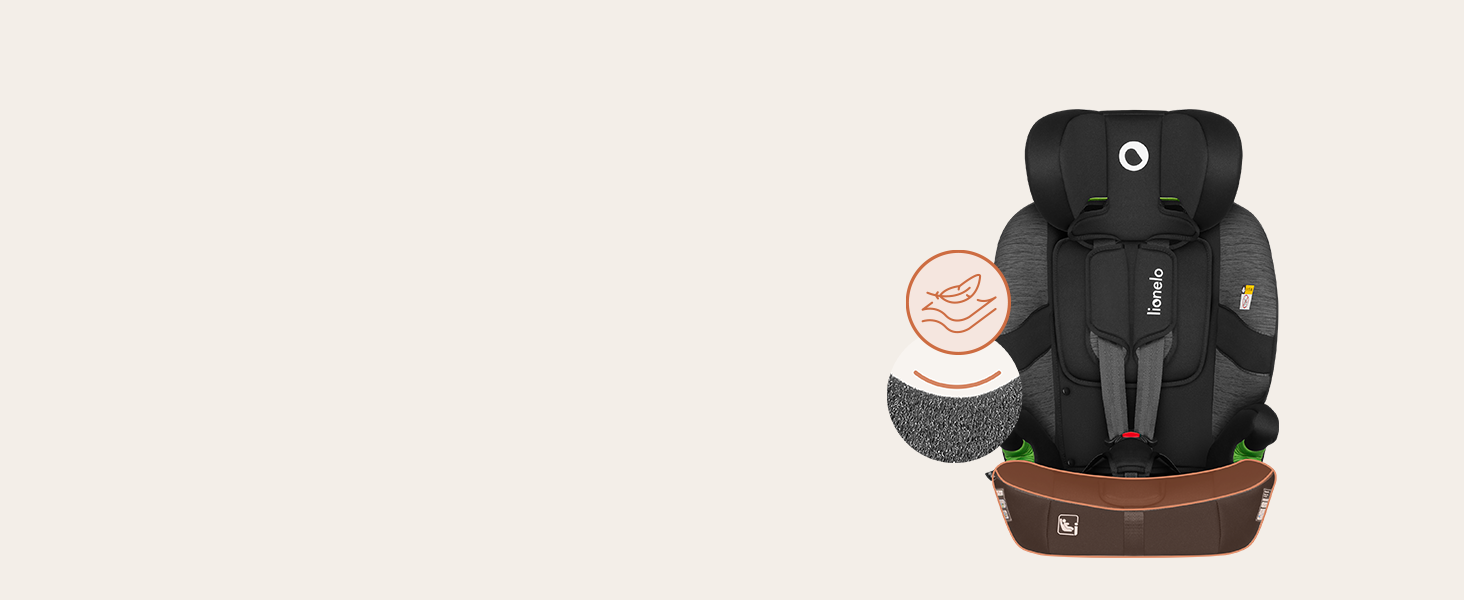 Автокрісло Lionelo Billy i-Size 76-150 см (15 міс - 12 років), ISOFIX, Top Tether, R129, бежеве