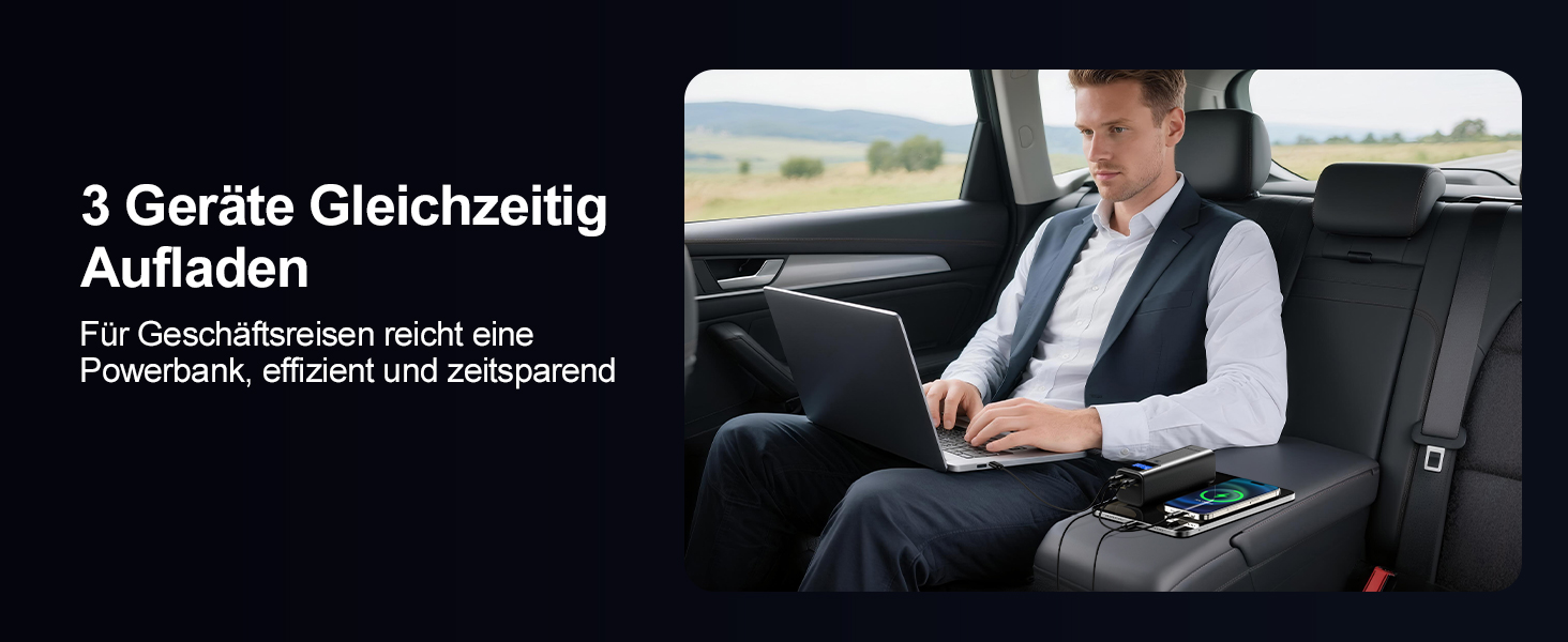 Power Bank AsperX 20000mAh, 165W, 2x USB-C 100W, Алюмінієвий Корпус, Вбудований Кабель 60см, TFT-Дисплей, для iPhone, MacBook, Samsung