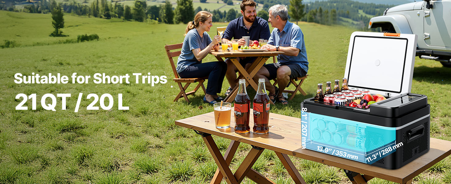 Автомобільний холодильник VEVOR 20л з Wi-Fi, 12/24В DC та 100-240В AC: портативний компресорний автохолодильник для кемпінгу, подорожей, риболовлі