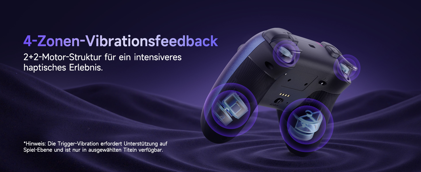 Бездротовий геймпад EasySMX X05PRO для PC, Switch, Android, iOS: тихі кнопки, Hall джойстики, програмовані кнопки, 1000mAh, фіолетовий