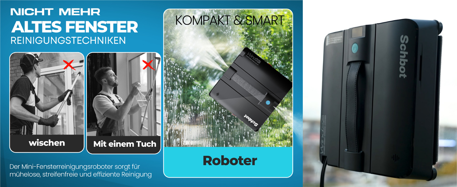 Робот для миття вікон Wind X3 2026 - Інтелектуальний робот-прибиральник для вікон з функцією розпилення, для внутрішнього та зовнішнього використання, підходить для скляних поверхонь з або без рами