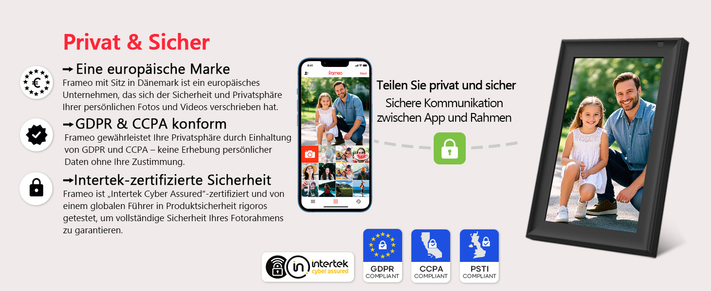 FRAMEO Цифровий фоторámеn 15.6 дюймів WiFi, IPS, FHD 1920x1080, 32GB, сенсорний екран, автоповорот, для стін, фото/відео через додаток FRAMEO