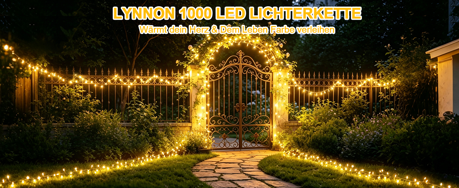 Світлодіодна гірлянда 30м 1000 LED, теплий білий колір, дротова