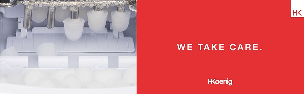 Льодогенератор H.Koenig ICEK12, 12 кг/добу, нержавіюча сталь, сріблястий - 2 розміри кубиків льоду, індикатор рівня води