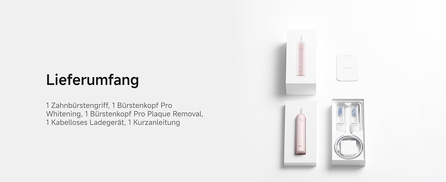 Звукова зубна щітка Laifen Wave Pro рожевого кольору: 6 режимів, акумулятор до 70 днів, контроль тиску, 2 насадки