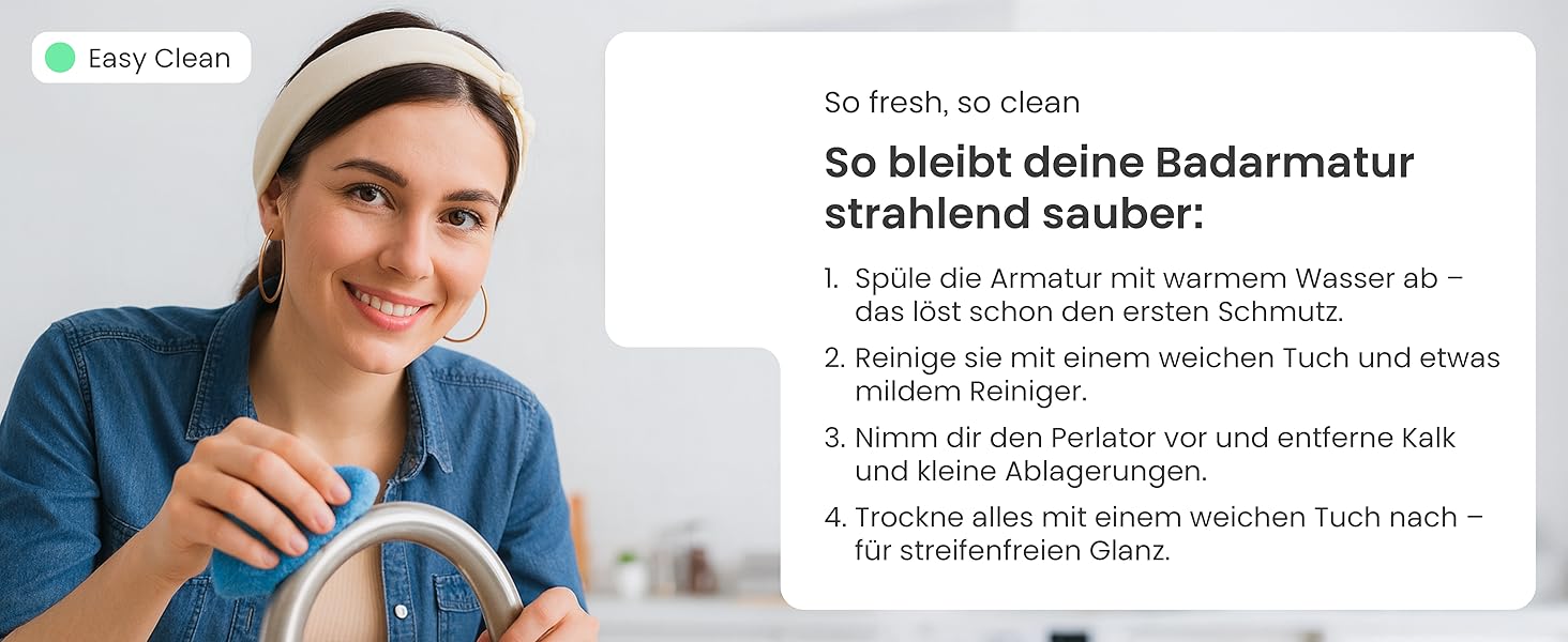 Змішувач для умивальника Instmaier Amelie | Змішувач для ванної кімнати | Однорідний змішувач з латуні (білий / хром)