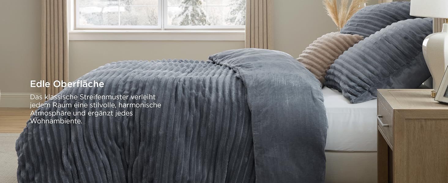 Комплект фланелевої постільної білизни BEDSURE, 3 предмети, колір натуральний, 200x200 см