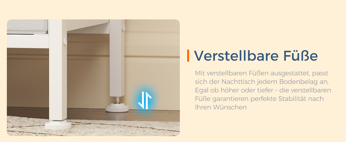 Приліжкова тумбочка Coleshome біла з розеткою, 2 USB, LED-підсвіткою, 3 висувними ящиками та місцем для зберігання, 40x30x70 см