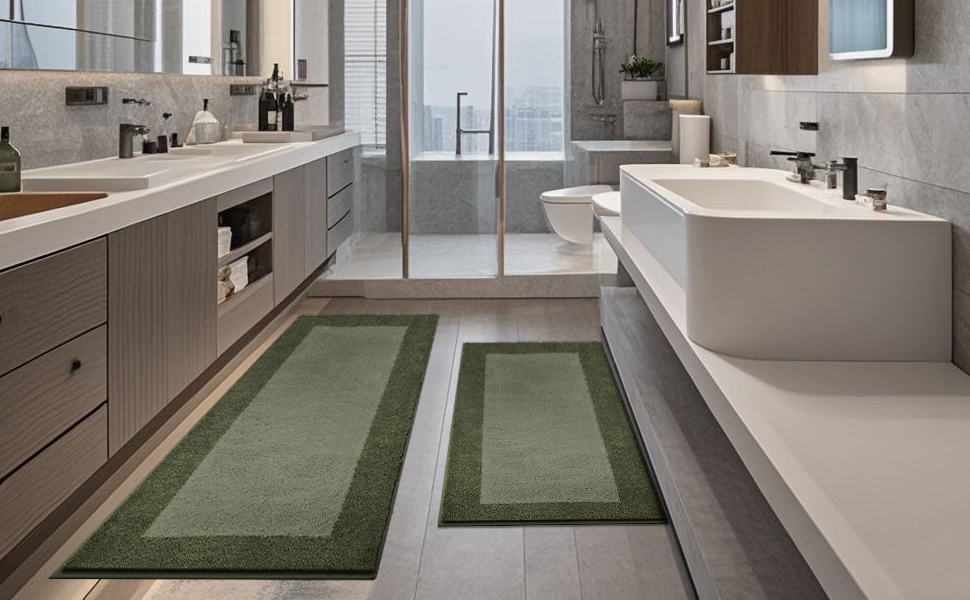 Килимок для ванної кімнати з антиковзаючим покриттям, 50 x 76 см, колір шалфейний