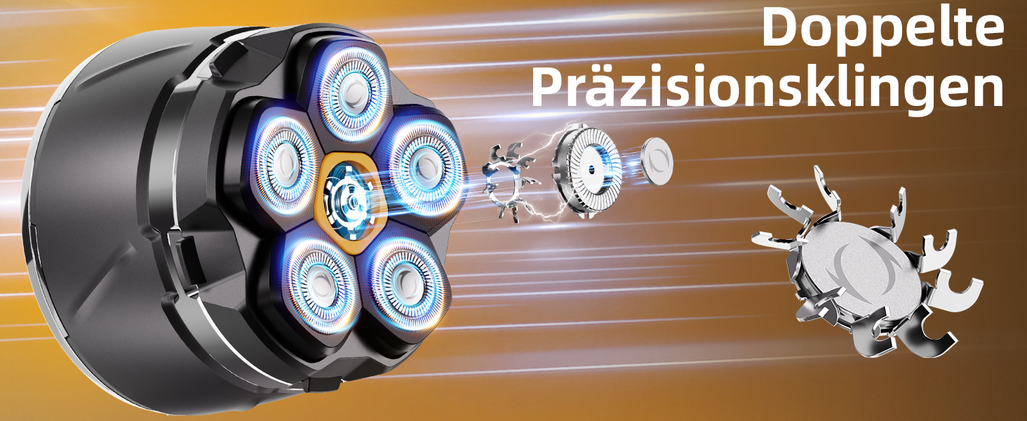 Машинка для гоління голови Glatzen 2026 IPX8, 6D, USB-C, дисплей LED, вологостійка, для сухого та вологого гоління, сіра