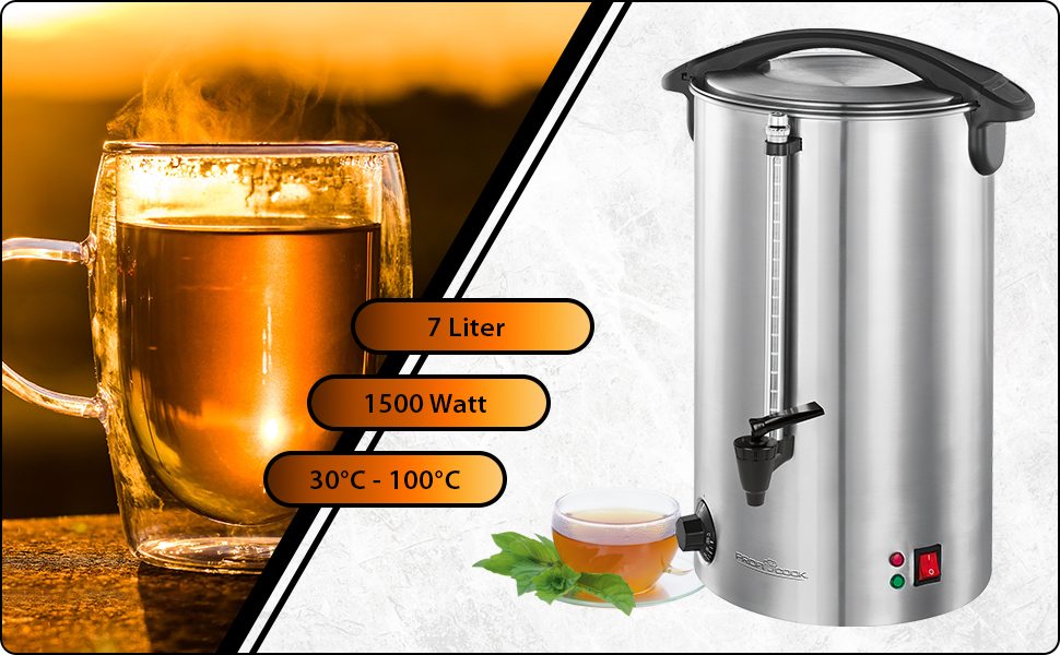 Автомат гарячих напоїв ProfiCook® PC-HGA 1196, 7л, з нержавіючої сталі | Для глінтвейну, чаю та кави | Обігрів та підтримання тепла