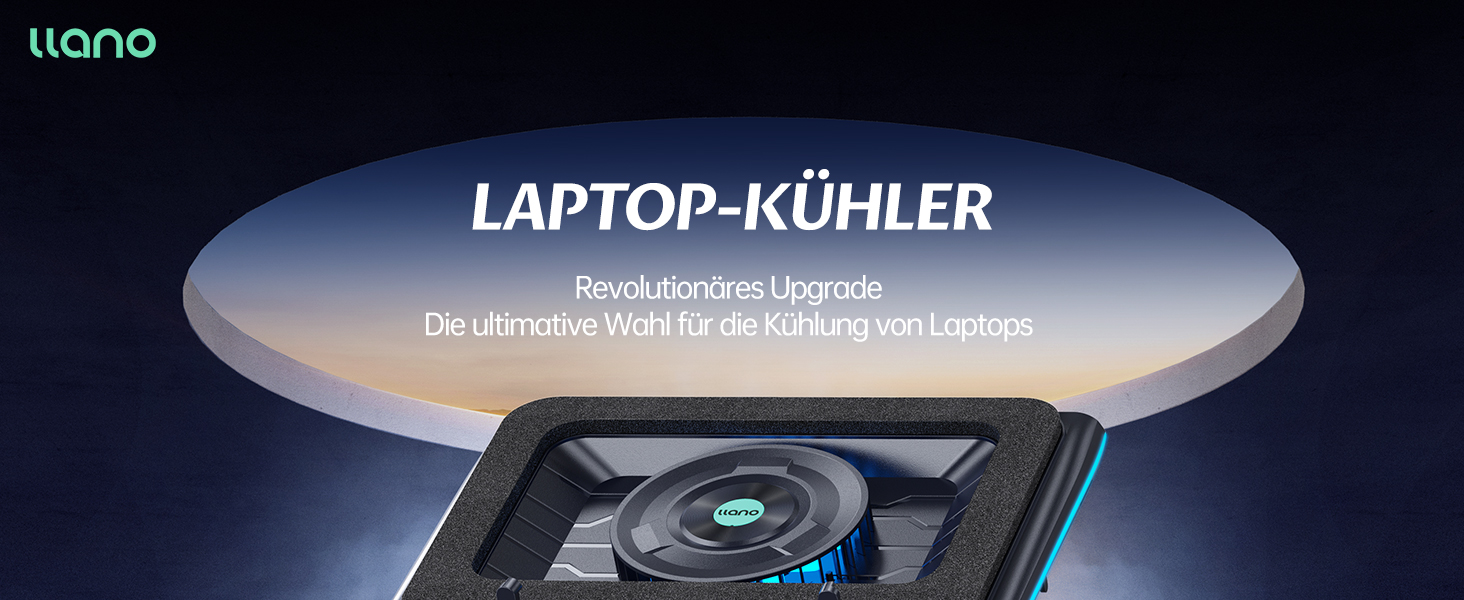 Ігровий охолоджувач для ноутбука llano V12 RGB Cooling Pad, підставка з вентиляторами, чорний