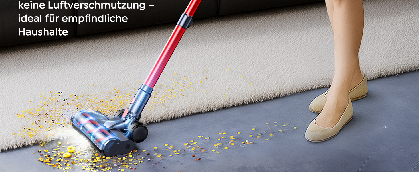 Бездротовий акумуляторний пилосос SunSare 600W з потужністю всмоктування 50000Pa, 65 хвилин роботи, док-станція, автоматичний режим, сенсорний екран, висувний шланг 1м для твердих поверхонь, килимів та шерсті тварин