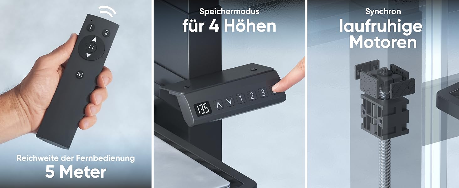 ONKRON Телевізійна тумба на колесах для телевізорів 50-100 дюймів, електрична, з підйомом, max 130 кг, VESA 1000x600, чорна TS1991E-B
