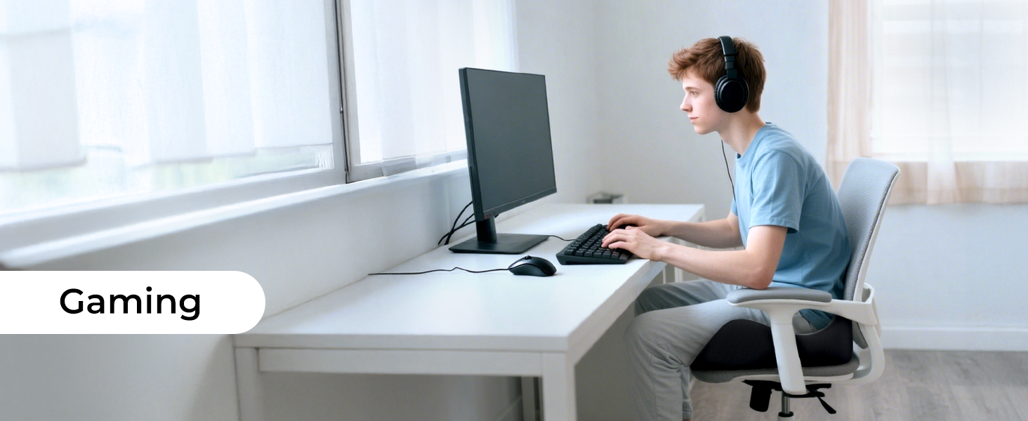 Ортопедична подушка для сидіння AUVON Kontur: для спини, куприка, ішіасу. Ергономічна подушка для офісу, авто, дому. З піною з пам'яті високої щільності.