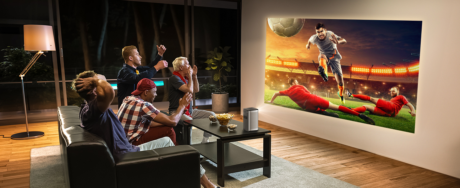 BYINTEK P70 Mini 3D проектор: портативний LED проектор з Wi-Fi, Android 9.0, підтримка 1080P/4K, акумулятор, сумка та штатив (сірий)