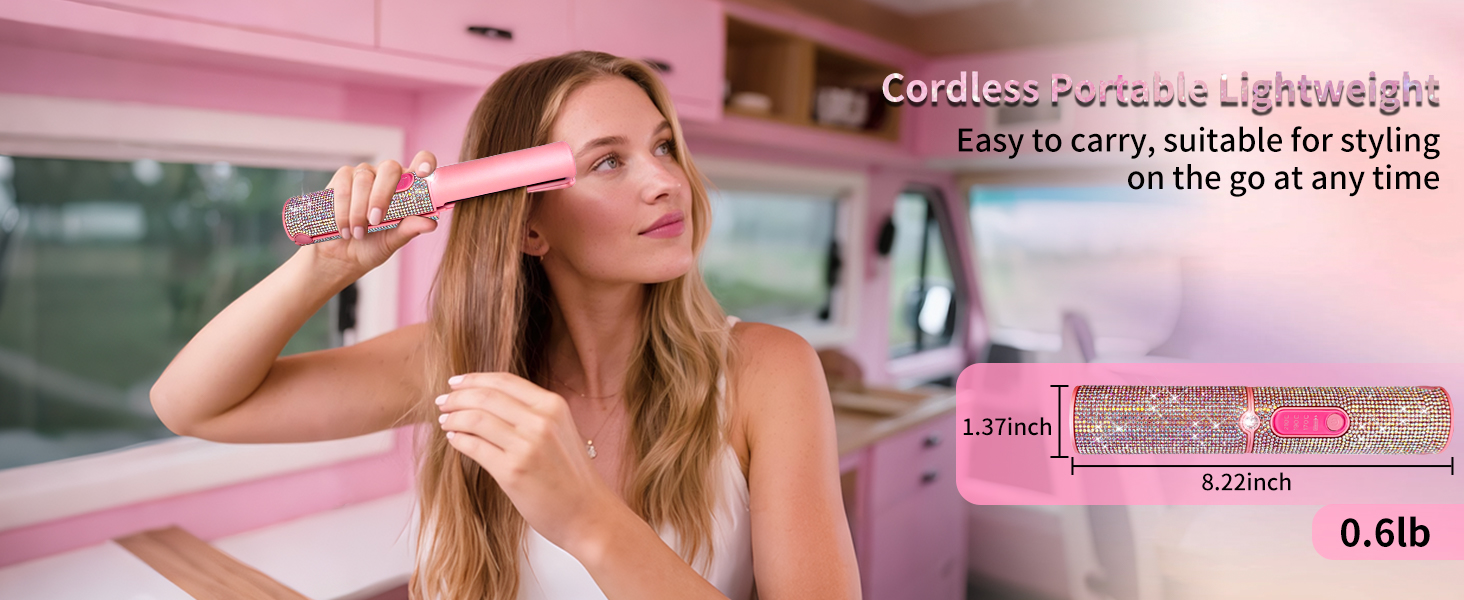 Бездротовий випрямляч для волосся Titan Mermaid 2-в-1 з акумулятором 5000mAh: випрямлення, завивка, швидкий нагрів до 205°C, портативний для подорожей