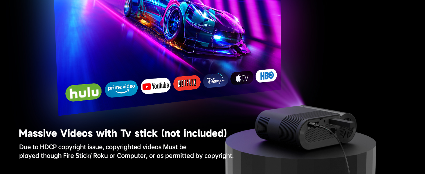 Портативний проєктор Vamvo WiFi 1080P для телефону/планшета/ноутбука/TV Stick