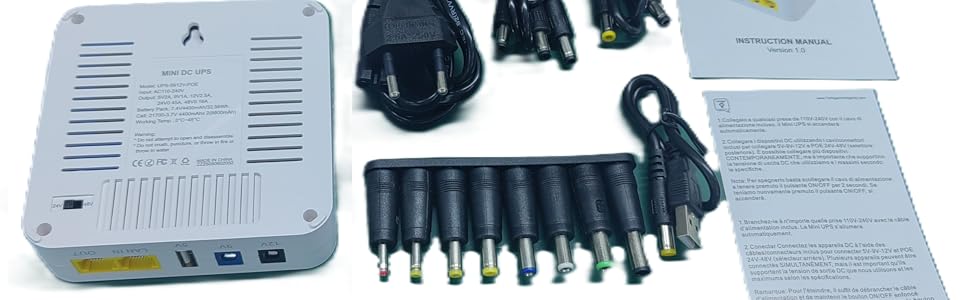 Mini UPS з внутрішньою батареєю високої ємності: 5V/9V/12V/PoE виходи для роутерів, камер, сигналізації