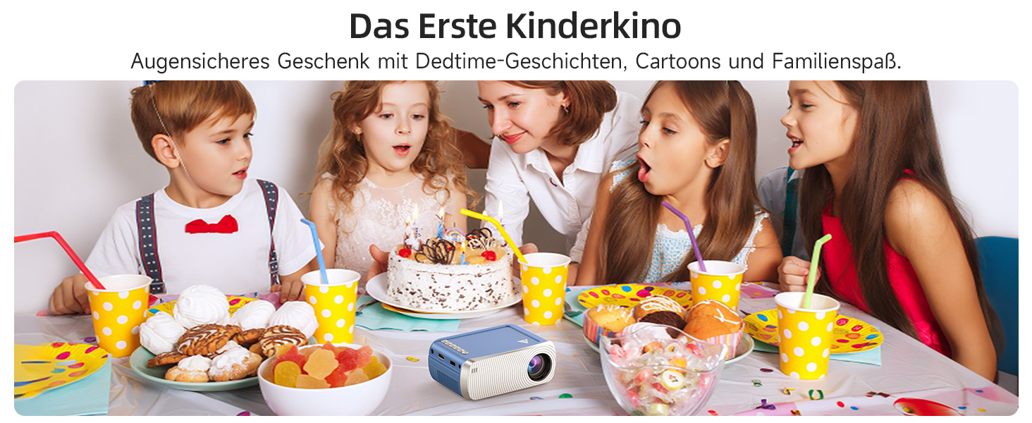 Mini Beamer Bluetooth WiFi: Портативний проєктор 1080P для телефону iPhone/Android, домашній/зовнішній, сумісний з USB/HDMI/Fire Stick/PS5